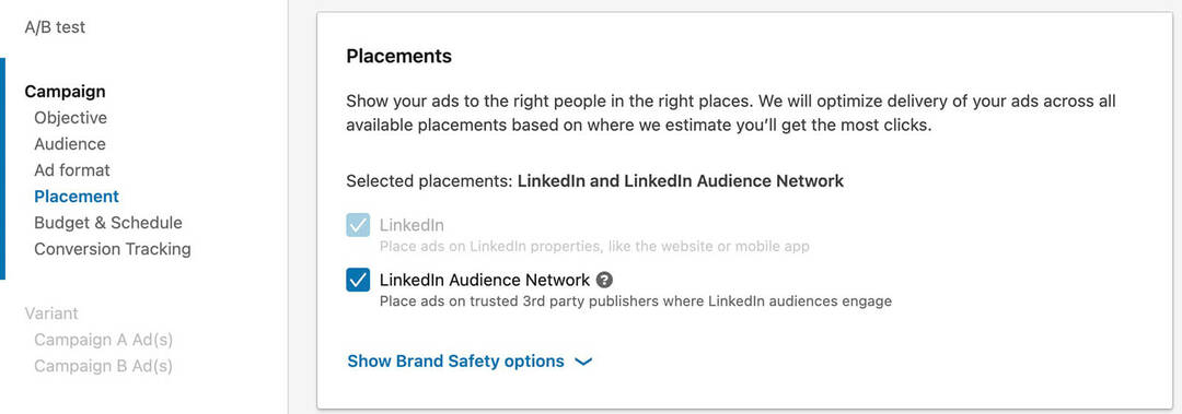 run-ab-test-in-linkedin-campaign-manager-set-up-campaign-ad-placement-6
