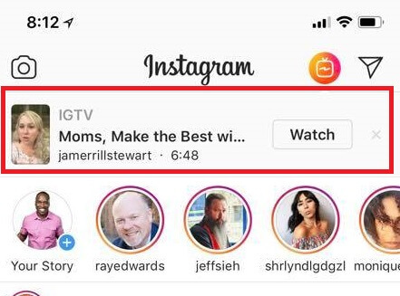يضيف Instagram إشعارات لمقاطع فيديو IGTV.