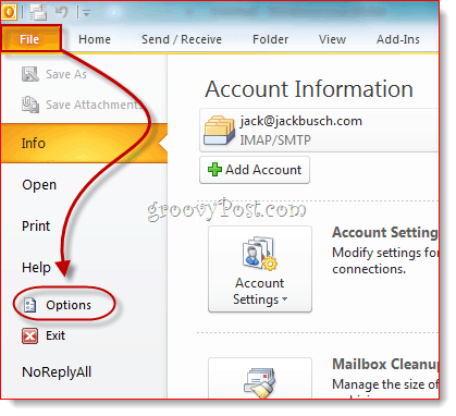 كشف علامة تبويب المطور في Outlook 2010