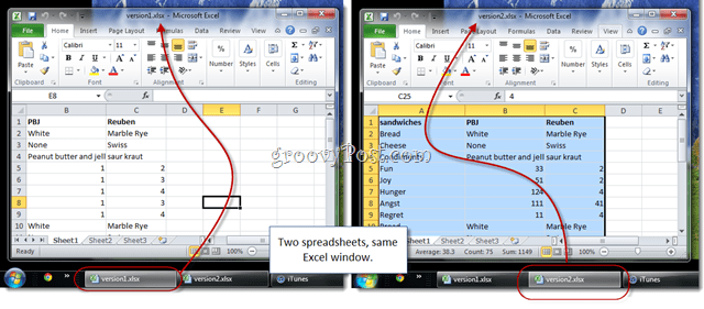 كيفية عرض جداول بيانات Excel 2010 جنبًا إلى جنب للمقارنة