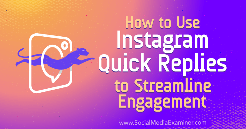 كيفية استخدام الردود السريعة على Instagram لتبسيط المشاركة بواسطة Jenn Herman على Social Media Examiner.