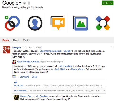 صفحات Google+ - Google+