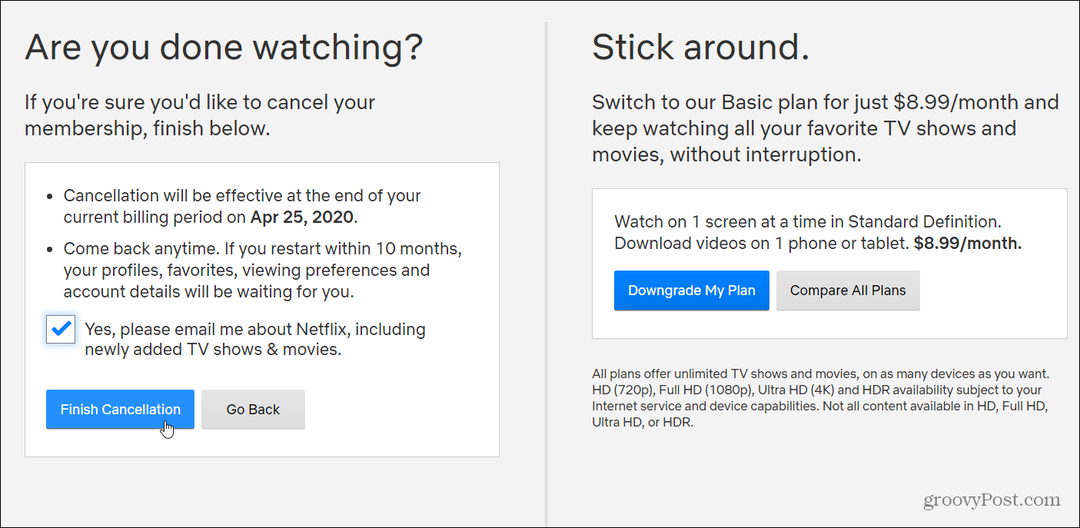 كيفية إلغاء اشتراكك في Netflix