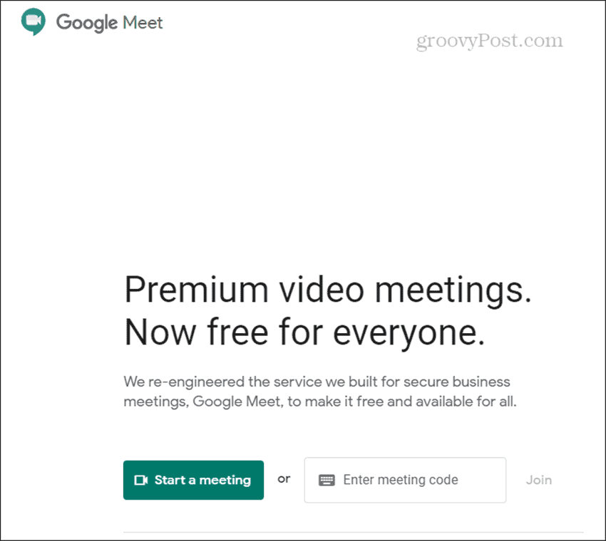 بدء Google Meet