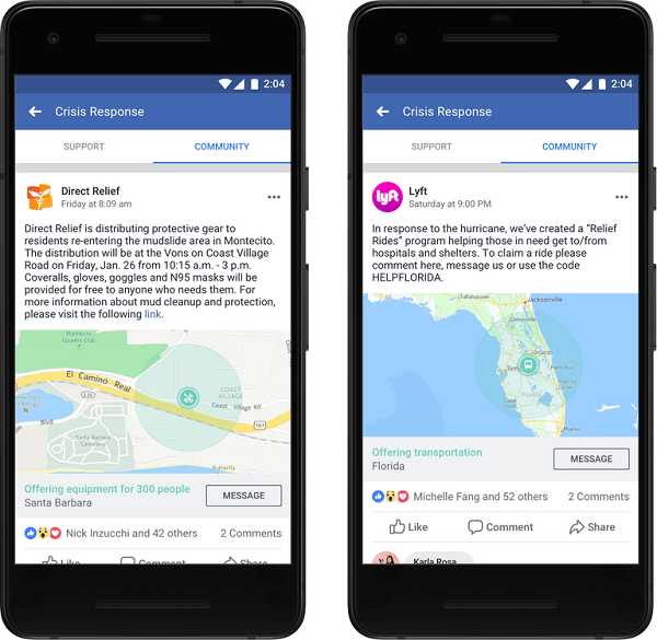 أعلن Facebook أنه يمكن للمؤسسات والشركات الآن النشر في Community Help وتقديم معلومات وخدمات مهمة للأشخاص للحصول على المساعدة التي يحتاجون إليها في الأزمات.