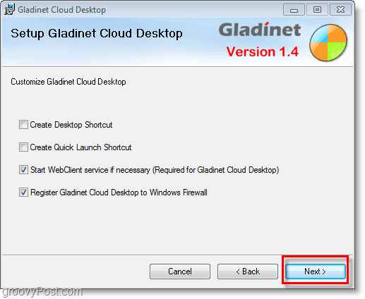 تثبيت gladinet