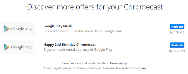 يحصل مالكو Google Chromecast على تأجير فيلم مجاني في عيد ميلاده الثاني
