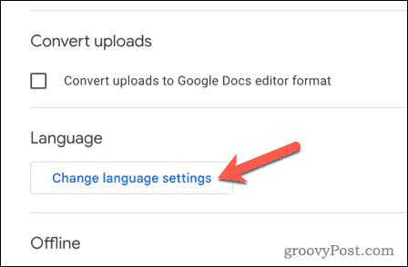 تغيير إعدادات اللغة في Google Drive
