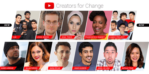 يقدم YouTube سفراء وموارد جديدة لـ Creators for Change.