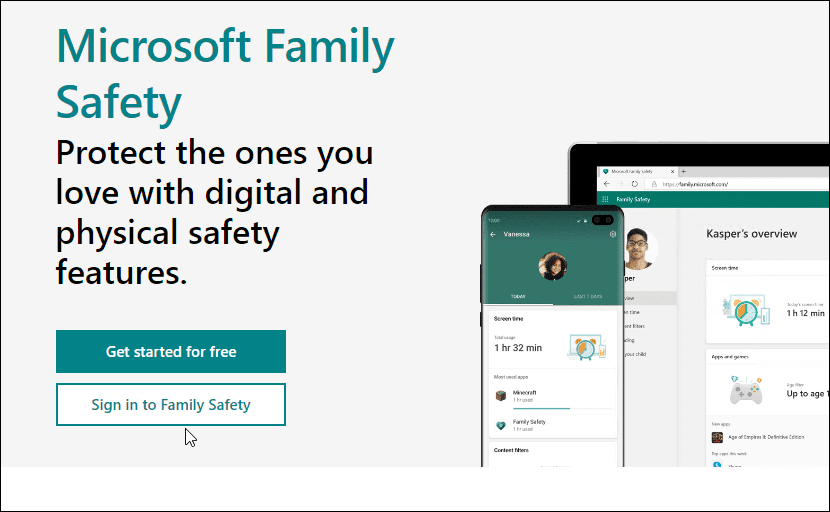 أمان العائلة من Microsoft