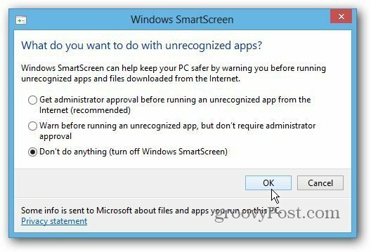 تعيين SmartScreen