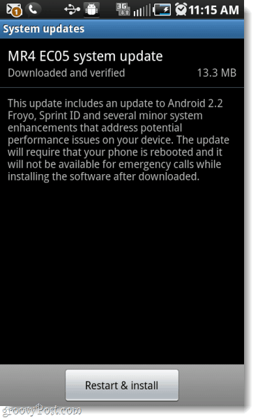 Sprint Rolling Out OTA Froyo Updates لـ Samsung Galaxy Epic 4G