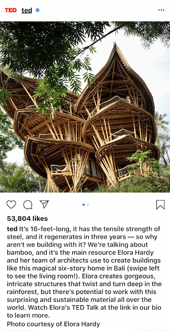 مثال على تعليق منشور على Instagram للأعمال باستخدام تقنية سرد القصص