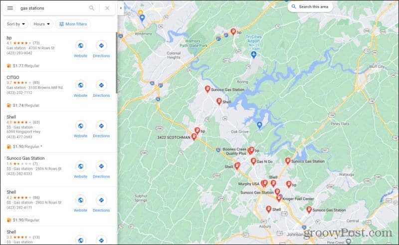 خرائط جوجل لمحطات الوقود