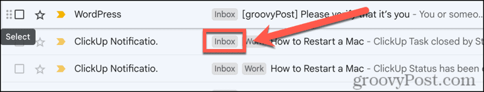 تسمية البريد الوارد في Gmail