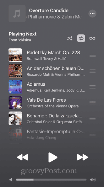 تشغيل موسيقى التفاحة على نظام iOS التالي