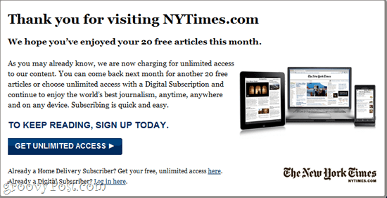 تجاوز NYtimes Paywall