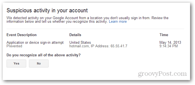 نشاط مريب في Gmail في حسابك