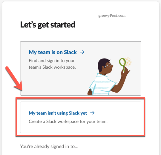 إنشاء مساحة عمل Slack