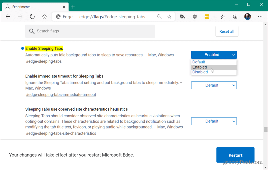 كيفية تمكين علامات تبويب النوم في Microsoft Edge