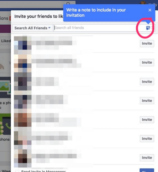 أضاف Facebook خيار تضمين ملاحظة مخصصة مع دعوات لإبداء الإعجاب بصفحة.