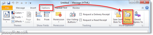 كيفية تأخير أو تأجيل أو جدولة تسليم عناصر البريد الإلكتروني في Outlook 2010