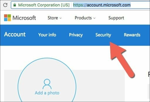 أمان حساب Microsoft