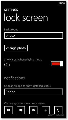 يخصص Windows Phone 8 خيارات شاشة القفل