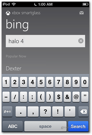 SmartGlass Bing Search iOS