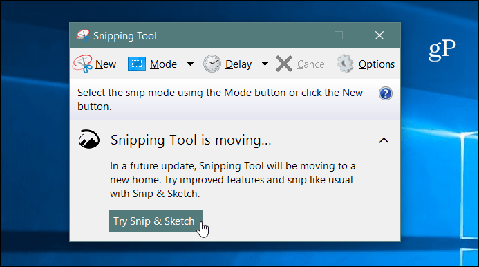 أداة Windows 10 Snip and Sketch Tool