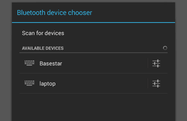 محدد جهاز Android Bluetooth