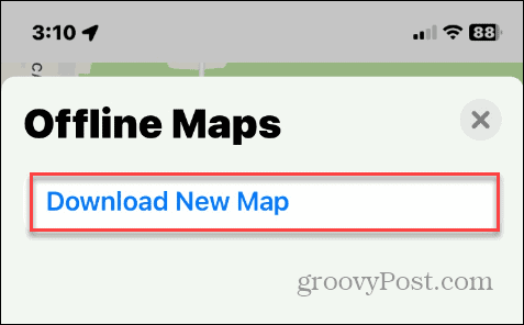 قم بتنزيل خريطة جديدة للاستخدام دون اتصال بالإنترنت