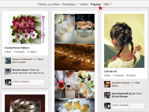 صفحة شعبية على موقع pinterest