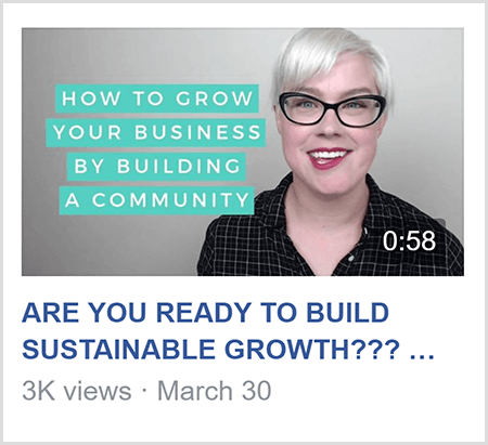 للتدريس في مجموعة Facebook ، تشارك Caitlin Bacher مقطع فيديو مثل هذا الفيديو مع نص How To Grow عملك من خلال بناء مجتمع وصورة كيتلين من الكتفين إلى أعلى وتواجه الة تصوير.