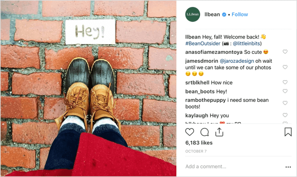 الطقس الخريف ، والأزياء ، والمرشحات من L.L. Bean's Instagram.