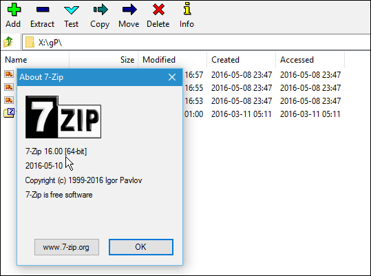 7zip الإصدار 16