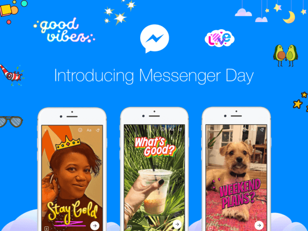 أطلق Facebook Messenger Day ، وهي طريقة جديدة للمستخدمين لمشاركة الصور ومقاطع الفيديو فور حدوثها في تطبيق Messenger المستقل.