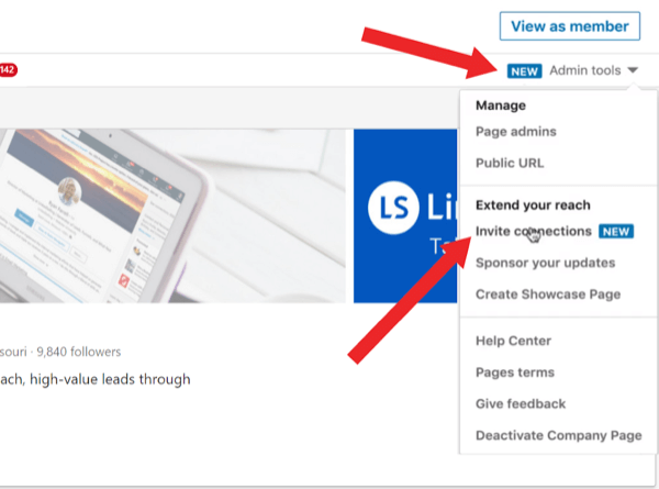 قم بدعوة الزملاء لمتابعة صفحتك على LinkedIn ، الخطوة 1.