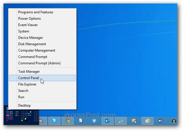 لوحة التحكم في قائمة الطاقة في Windows 8