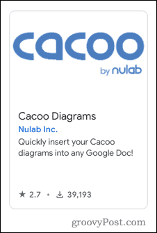 وظيفة Cacoo الإضافية في محرر مستندات Google