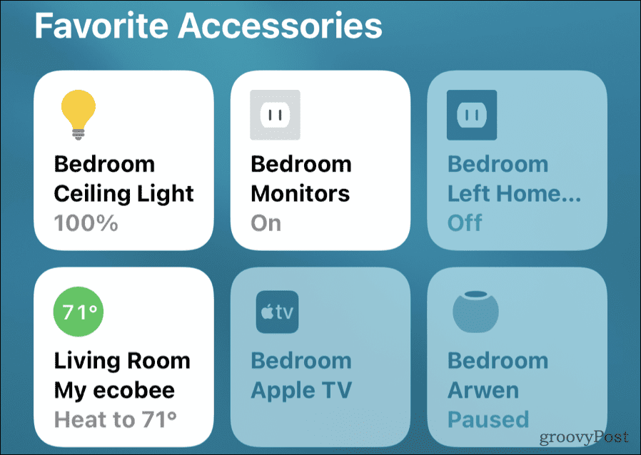 الوصول إلى عناصر تحكم HomePod في تطبيق Home