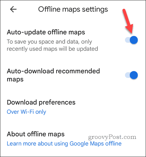 تحديث خرائط خرائط Google غير المتصلة بالإنترنت تلقائيًا
