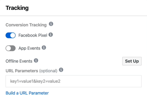 تم تحديد خيار Facebook Pixel على مستوى الإعلان في Facebook Ads Manager