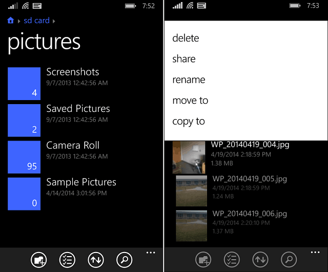 تطبيق ملفات Windows Phone 8-1