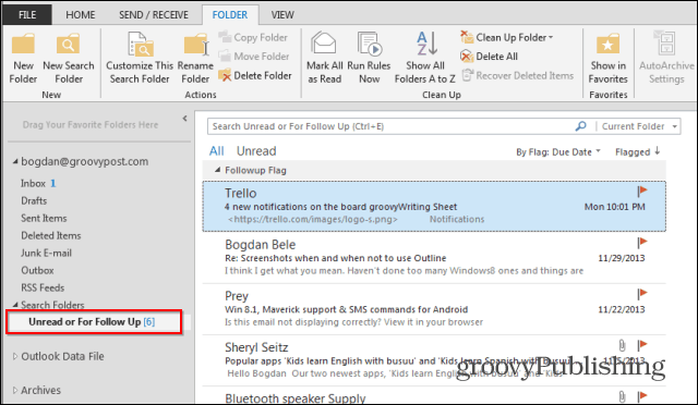 Outlook 2013: كيفية استخدام مجلدات البحث للعثور على البريد الإلكتروني بسرعة!
