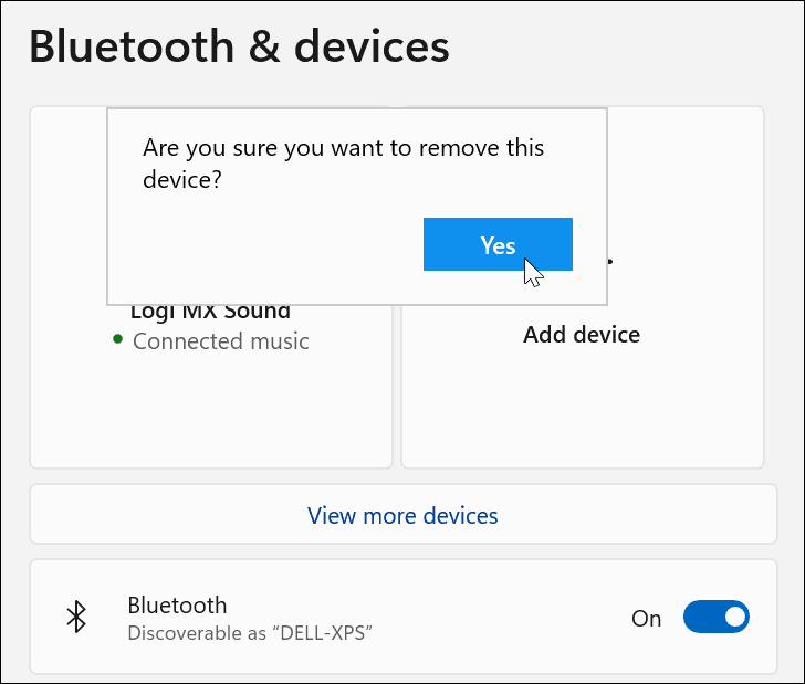 تحقق من إزالة جهاز Bluetooth