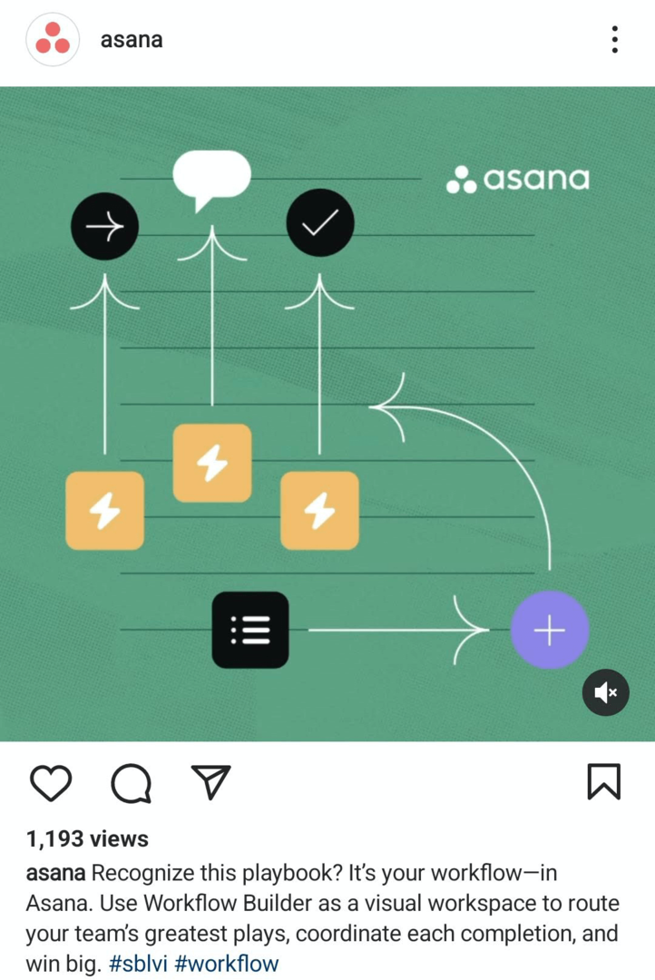 مثال على منشور فيديو Instagram يبرز ميزة المنتج