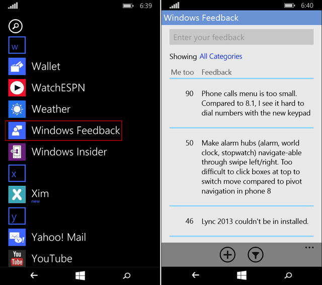 أرسل ملاحظاتك على Windows 10 للهواتف بطريقة سهلة