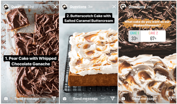 أعطت مجلة Food Bake From Scratch لمتابعيهم على Instagram التحكم في جدول المحتوى الخاص بهم من خلال هذا الاستطلاع السريع.