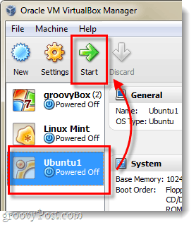 بدء تشغيل ubuntu vm